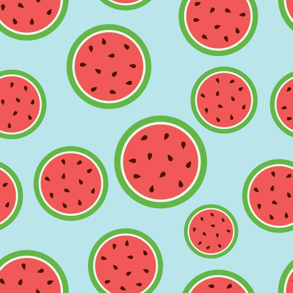 Watermelon seamless pattern background icon. Business flat vector illustration.  Juicy ripe watermelon fruit sign symbol pattern.