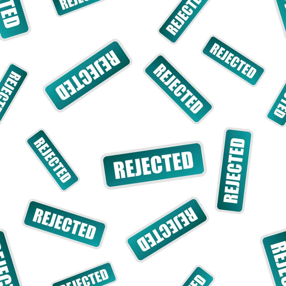 Rejected stamp seamless pattern. Business concept reject pictogram. Vector illustration on white background.