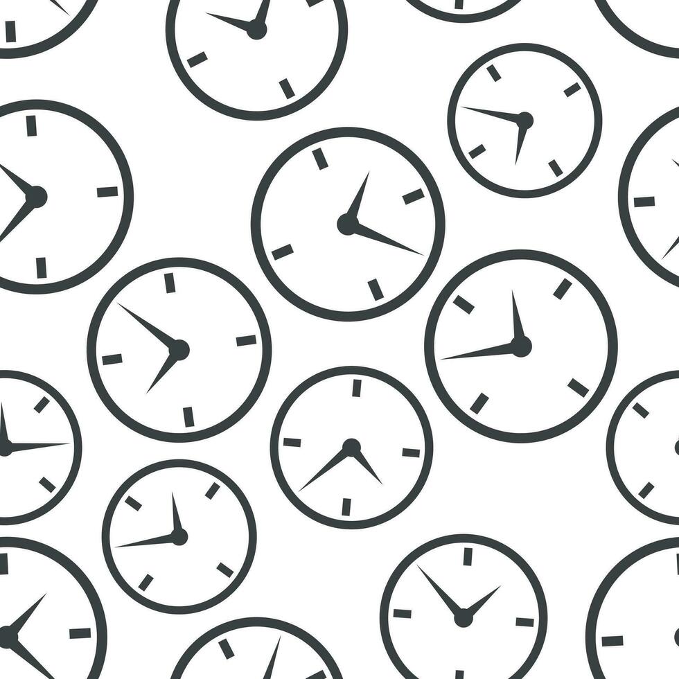 Alarm clock seamless pattern background icon. Business flat vector illustration.  Clock time sign symbol pattern.