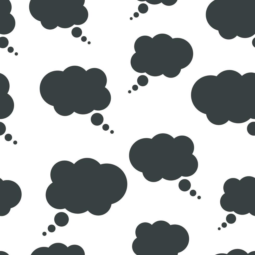 Thought bubble seamless pattern background icon. Business flat vector illustration.  Speech bubble sign symbol pattern.