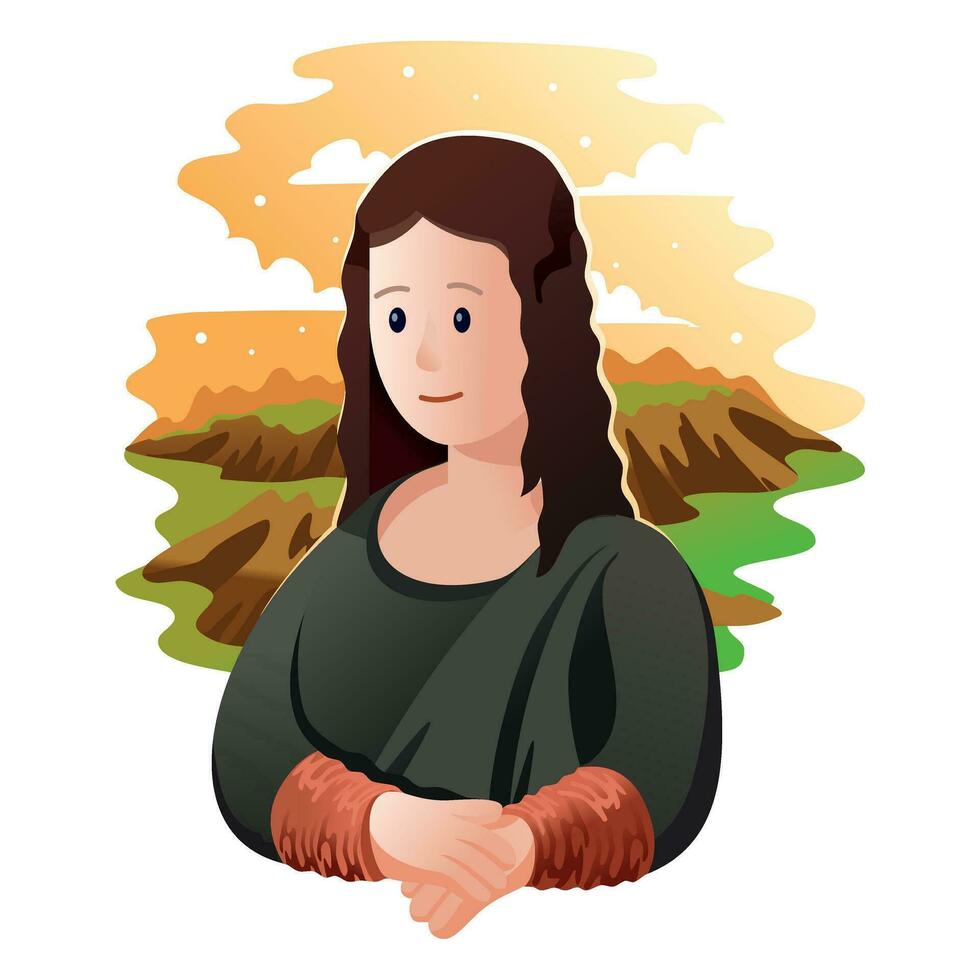 Illustration of the Mona Lisa painting vector