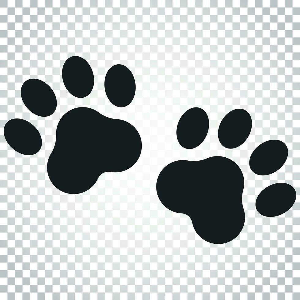 pata impresión vector icono. perro o gato huella ilustración. animal silueta. sencillo negocio concepto pictograma en aislado antecedentes.