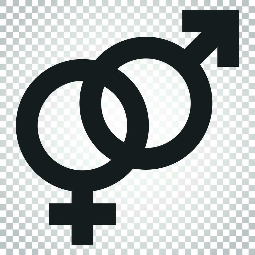 Gender sign vector icon. Men and women concept icon. Simple business concept pictogram on isolated background.