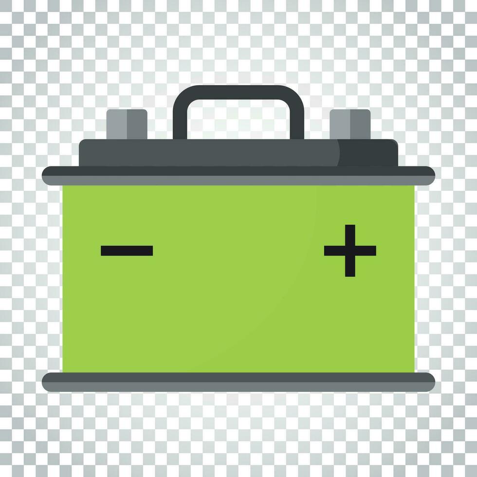 Car battery flat vector icon on isolated background. Auto accumulator battery energy power illustration. Simple business concept pictogram.