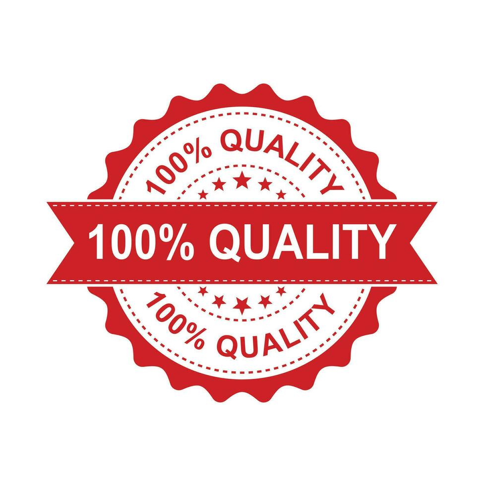100 quality grunge rubber stamp. Vector illustration on white background. Business concept 100 percent quality stamp pictogram.