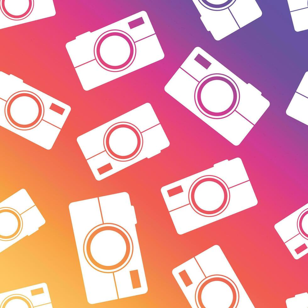 Camera seamless pattern background. Business flat vector illustration. Camera sign symbol pattern.