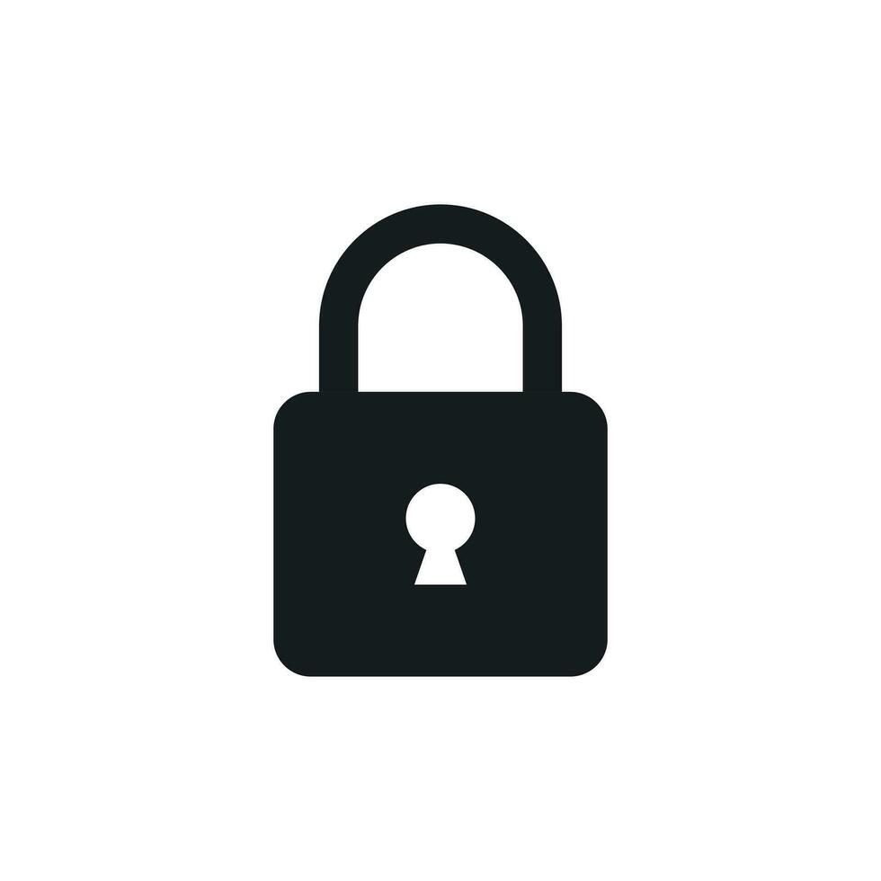 Lock sign vector icon. Padlock locker illustration. Business concept simple flat pictogram on white background.
