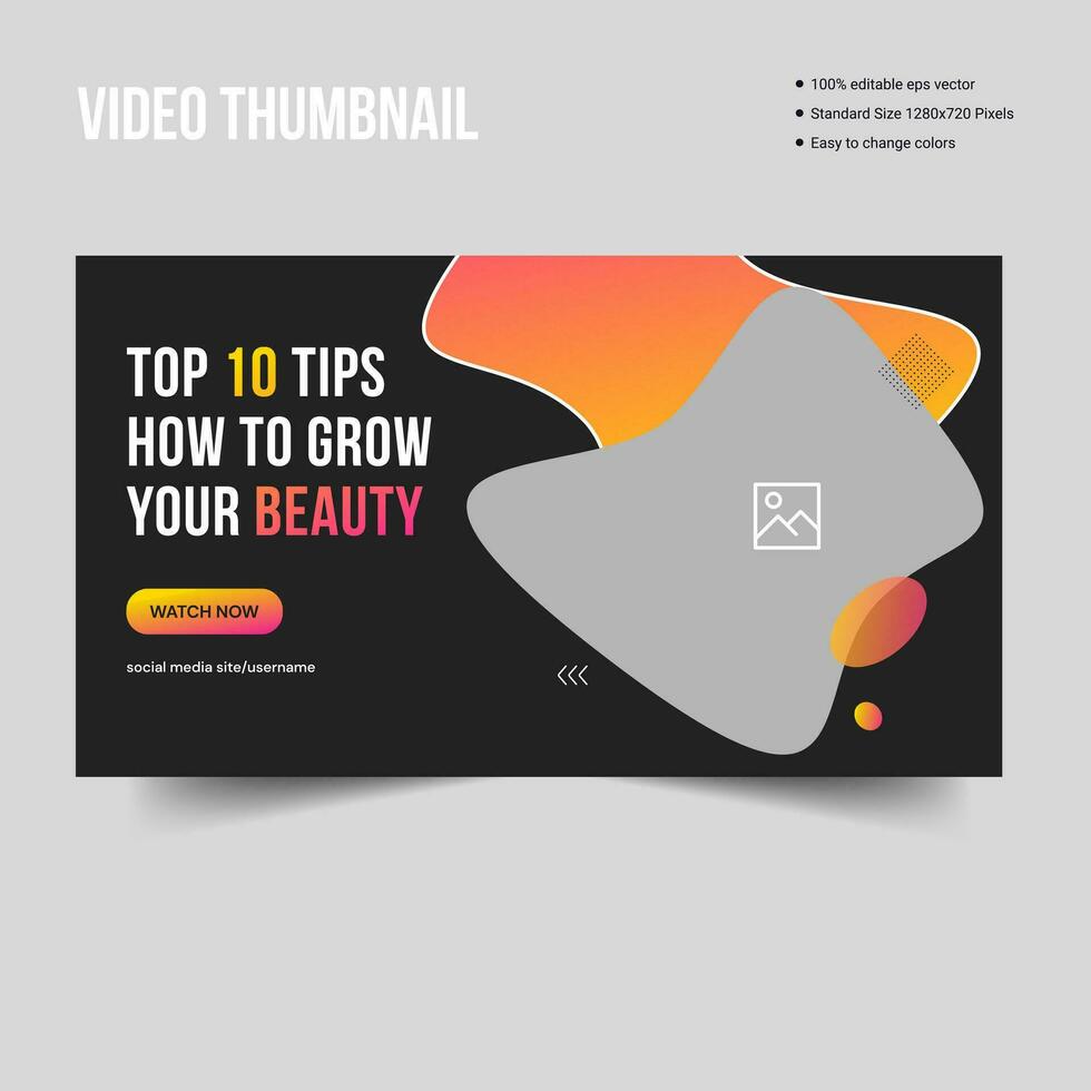 Beauty salon trendy video thumbnail banner template design, vector eps 10 file format banner design