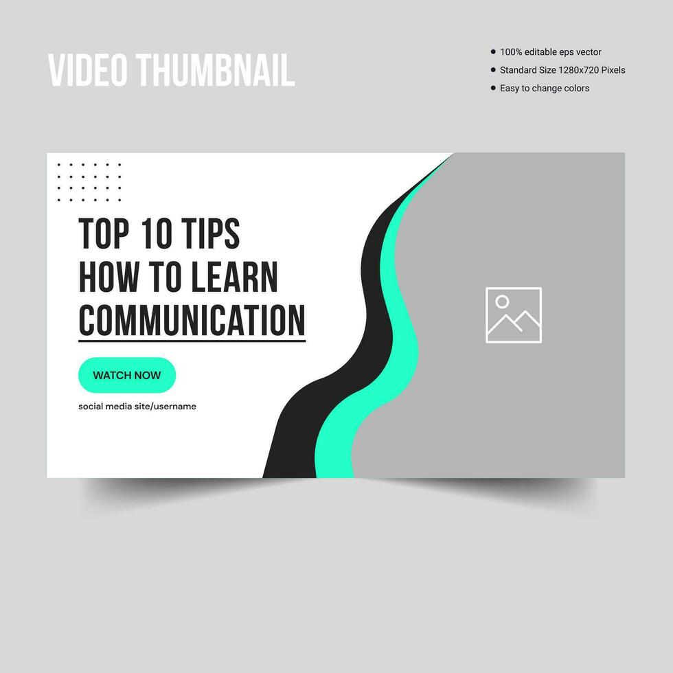 Customizable vector video thumbnail banner template design, communication tips thumbnail banner design, vector eps 10 file format