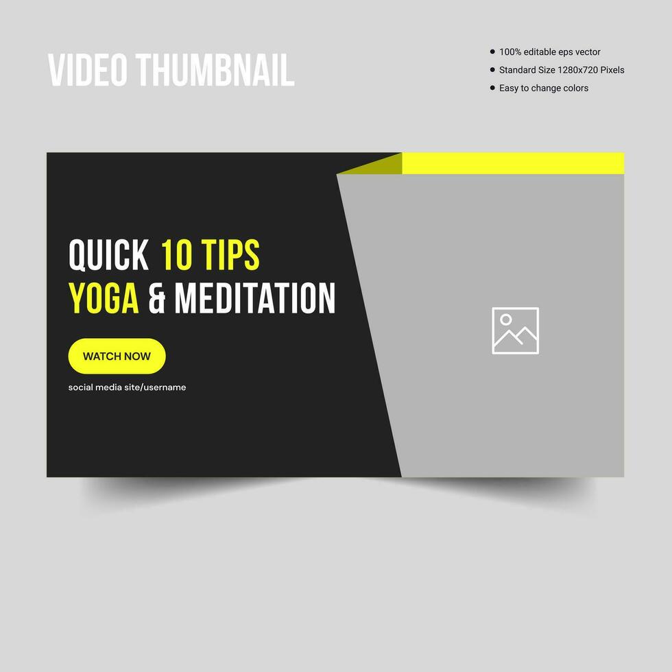 Yoga services video cover banner template design, customizable vector eps 10 file format