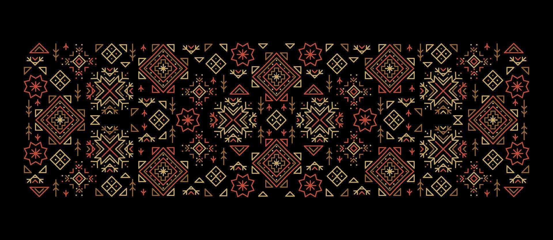 Trendy abstract aztec background. Decorative geometric african border vector
