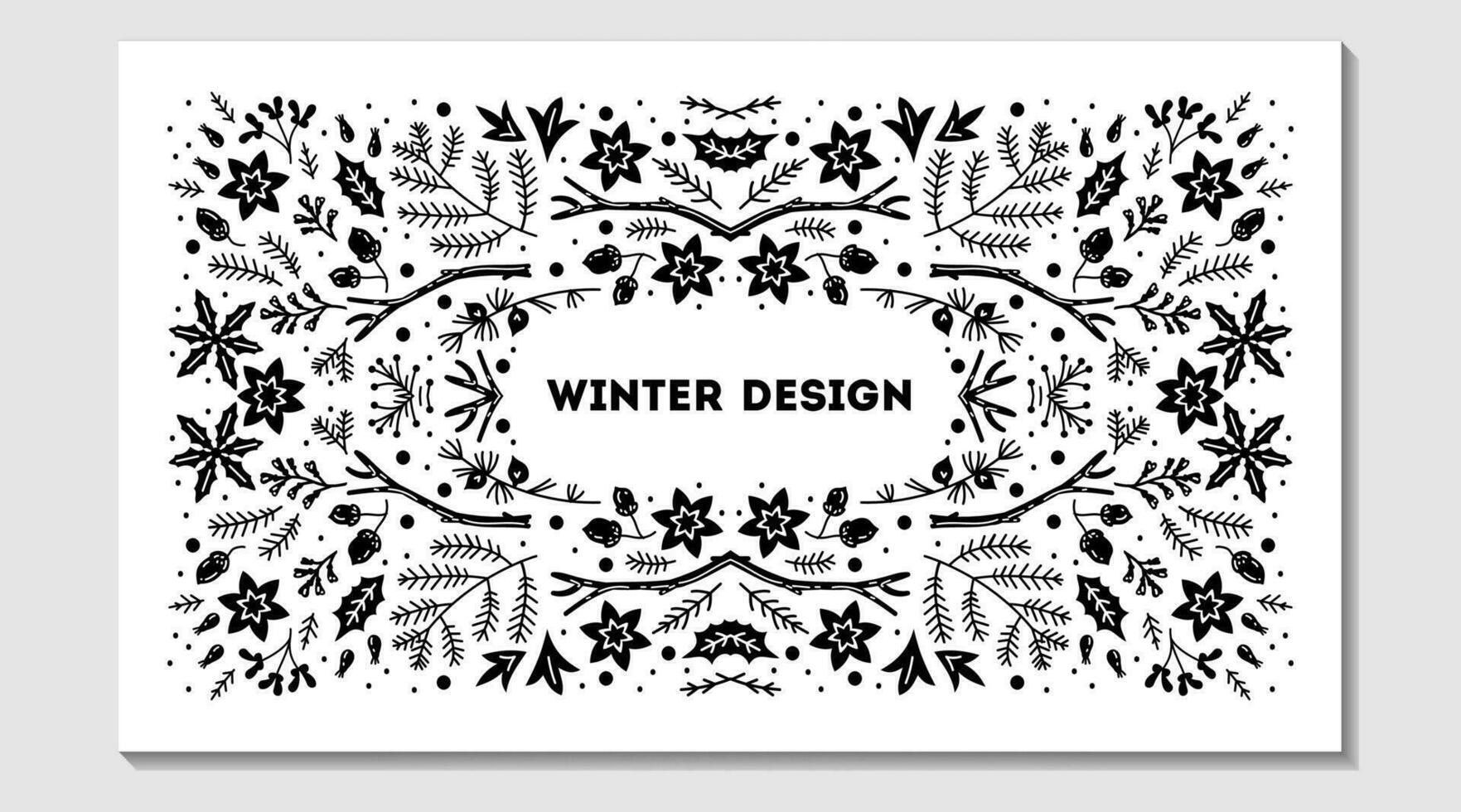 Christmas floral collection 4 vector