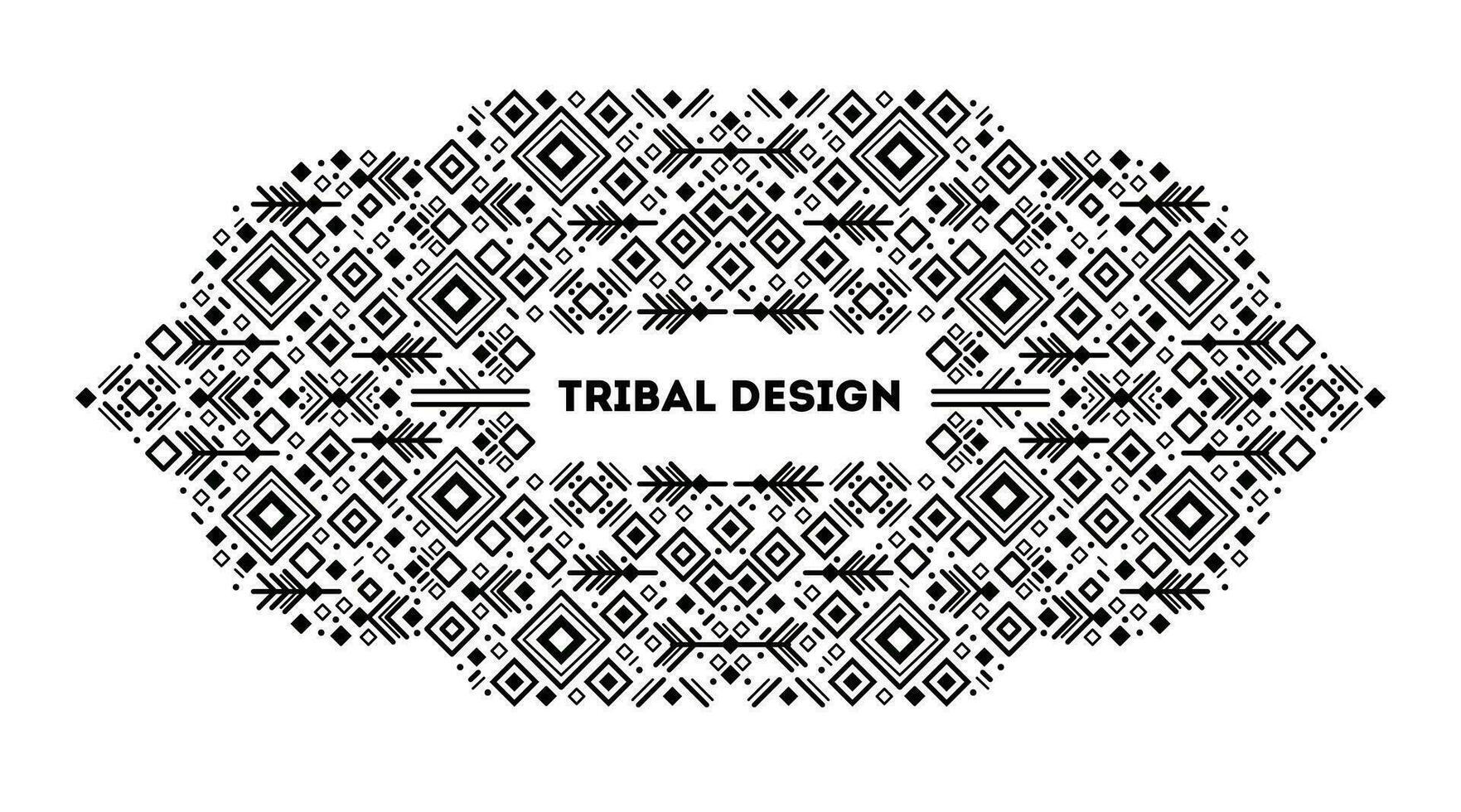 Vector tribal frame, cover template, decorative geometric aztec border