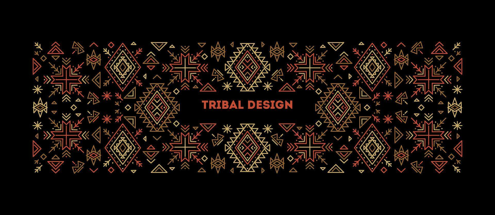 de moda resumen azteca tribal marco. cubrir plantilla, decorativo geométrico vector