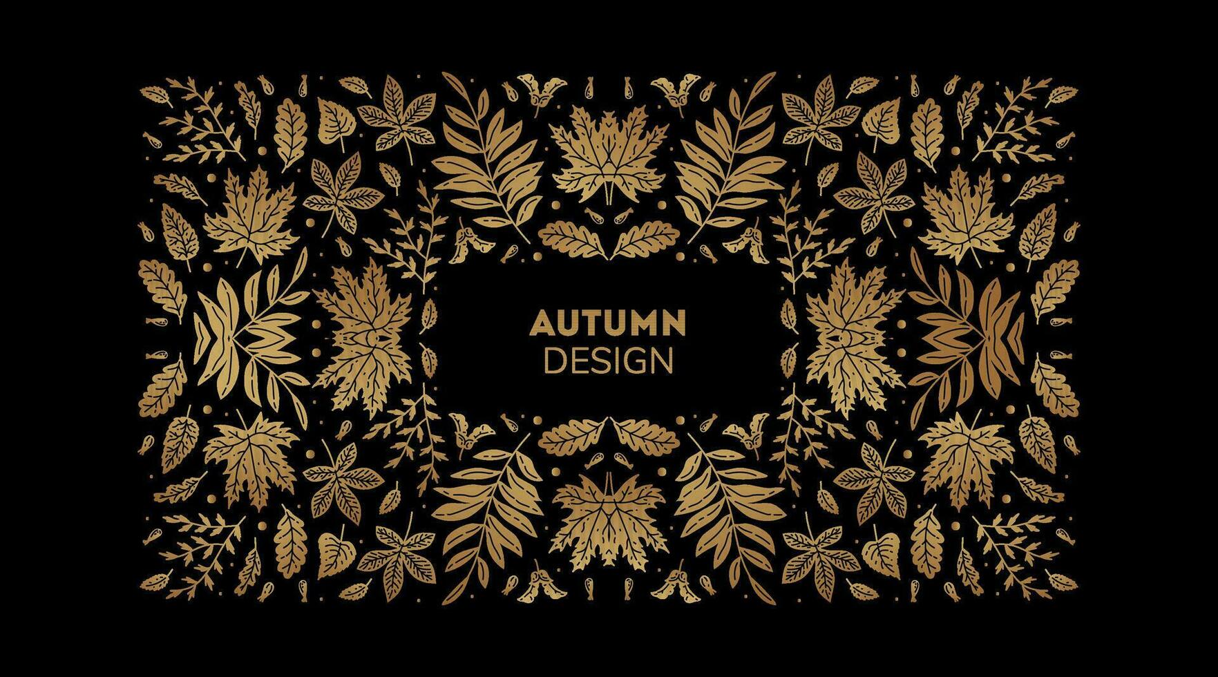 Vector leaves cover template. Luxury style banner with space for text.