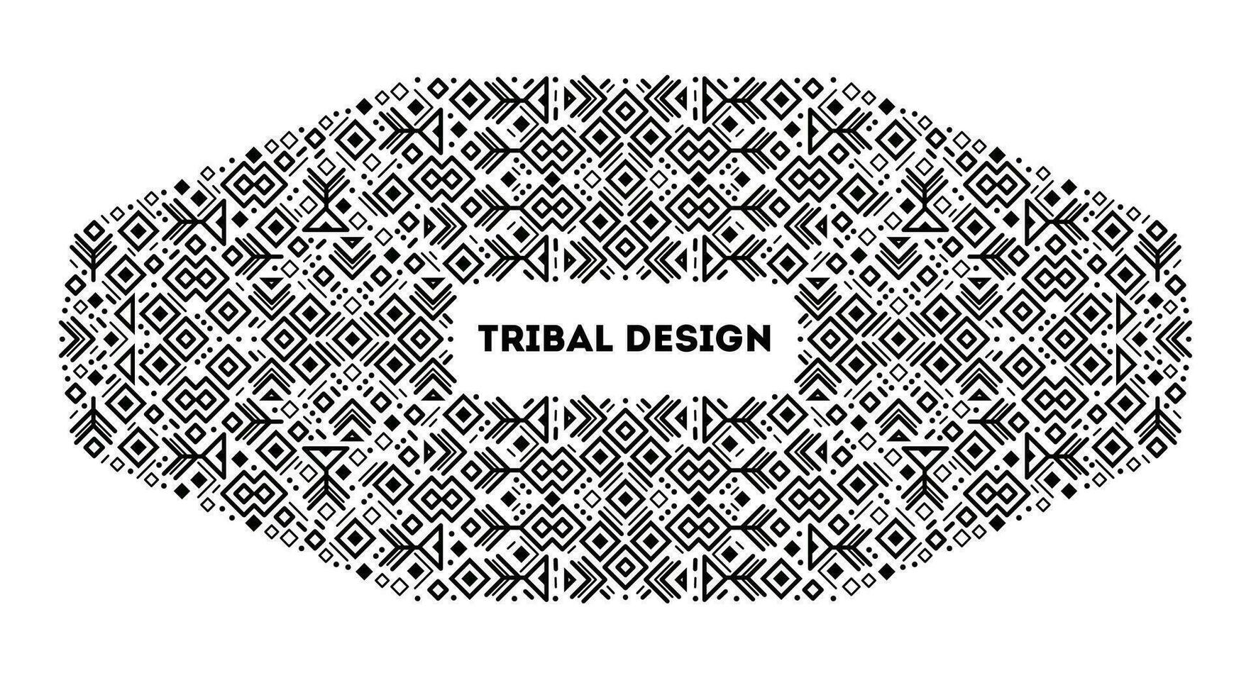 Vector tribal frame, cover template, decorative geometric aztec border