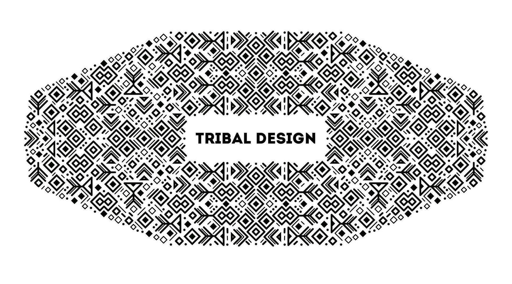 Vector tribal frame, cover template, decorative geometric aztec border