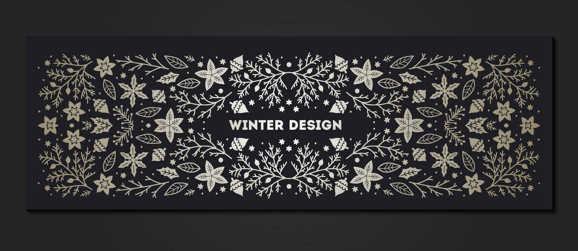 Christmas floral collection 1 vector