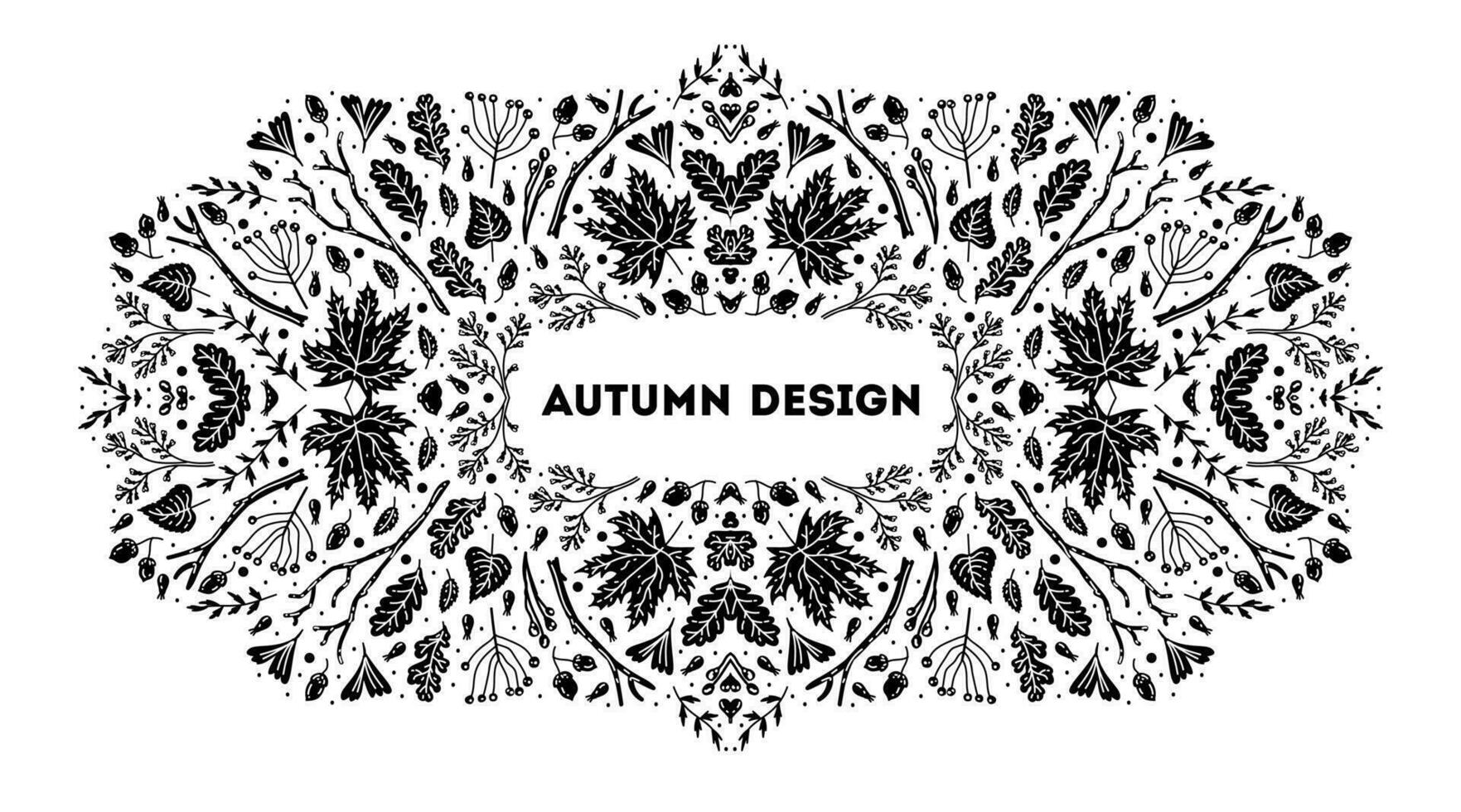 Luxury style banner with space for text. Vector leaves cover template