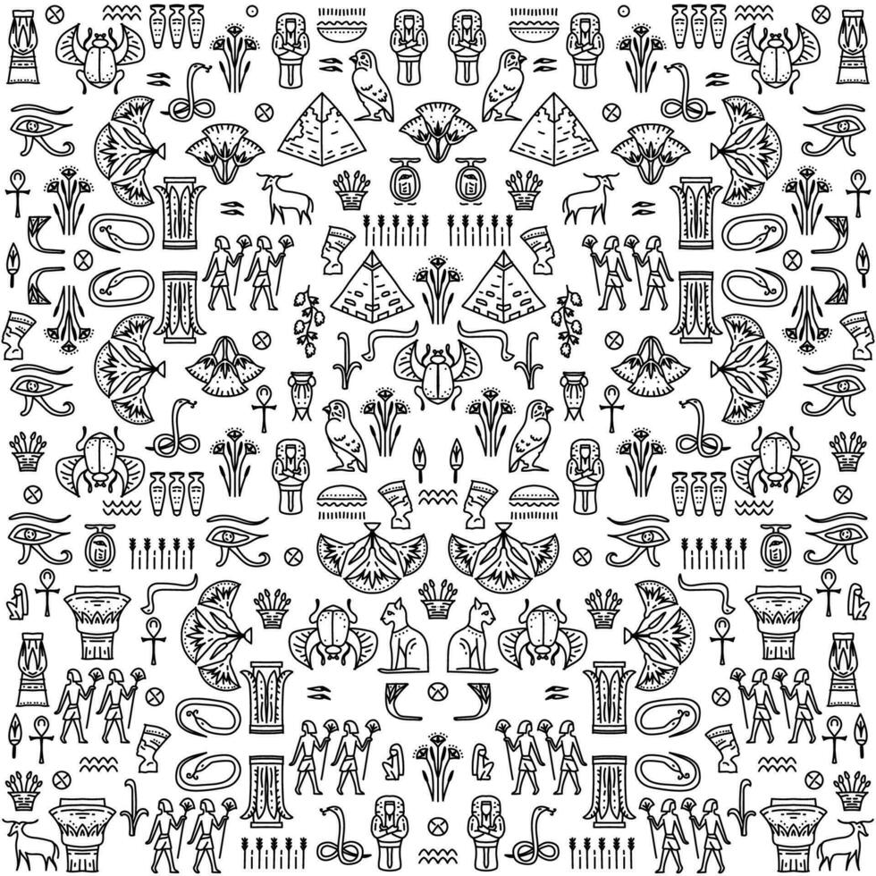 Decorative geometric african seamless. Vector Egypt cover background,