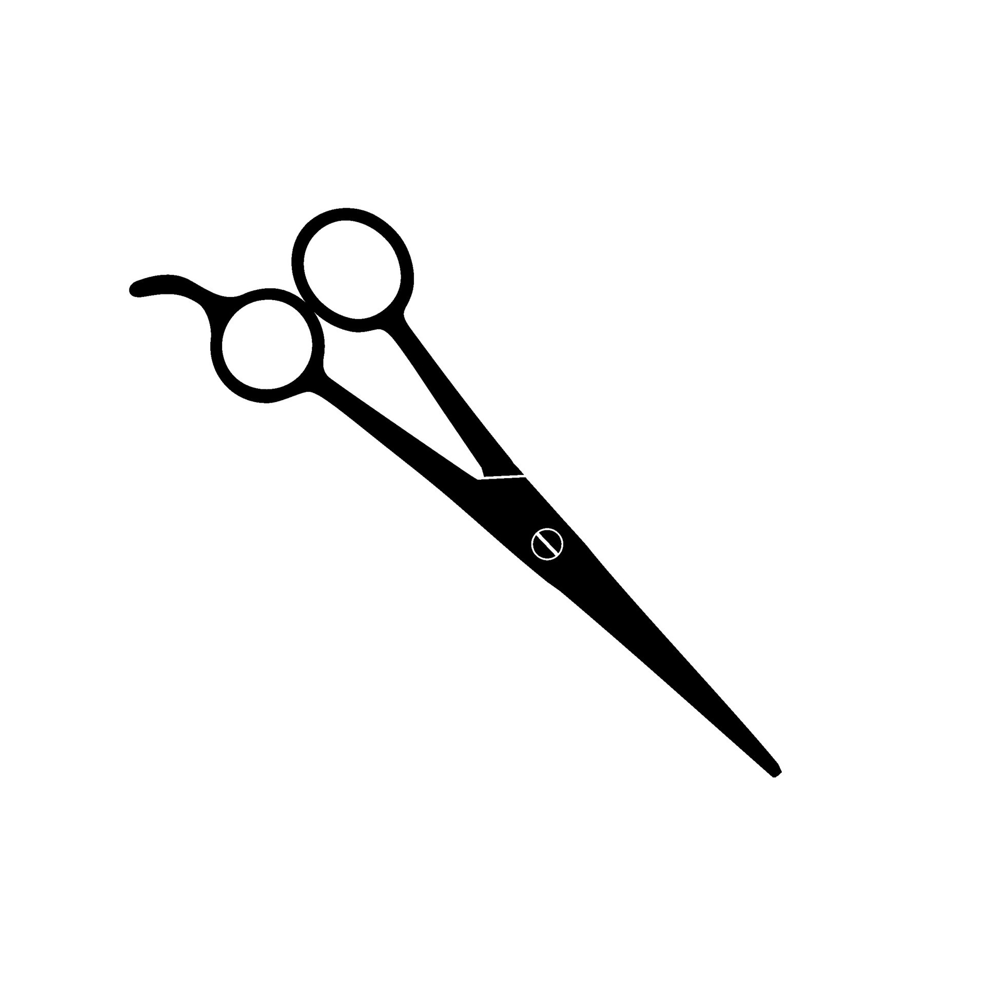 Silhouette of art scissors Royalty Free Vector Image