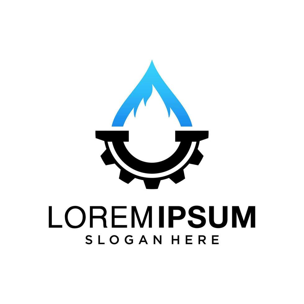 water drop logo with flame. Simple logo water drop with flame vector