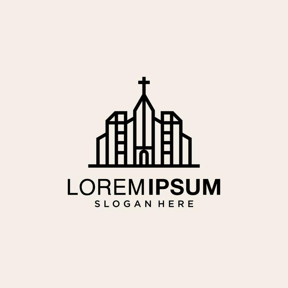 church logo design inspiration with line style, church logo inspirations, church logo simple vector