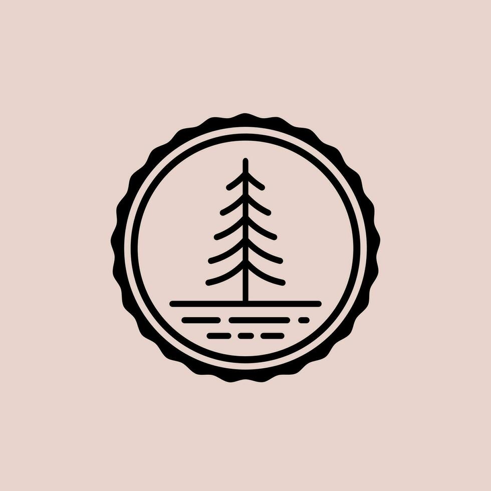 pine tree logo design inspiration vector