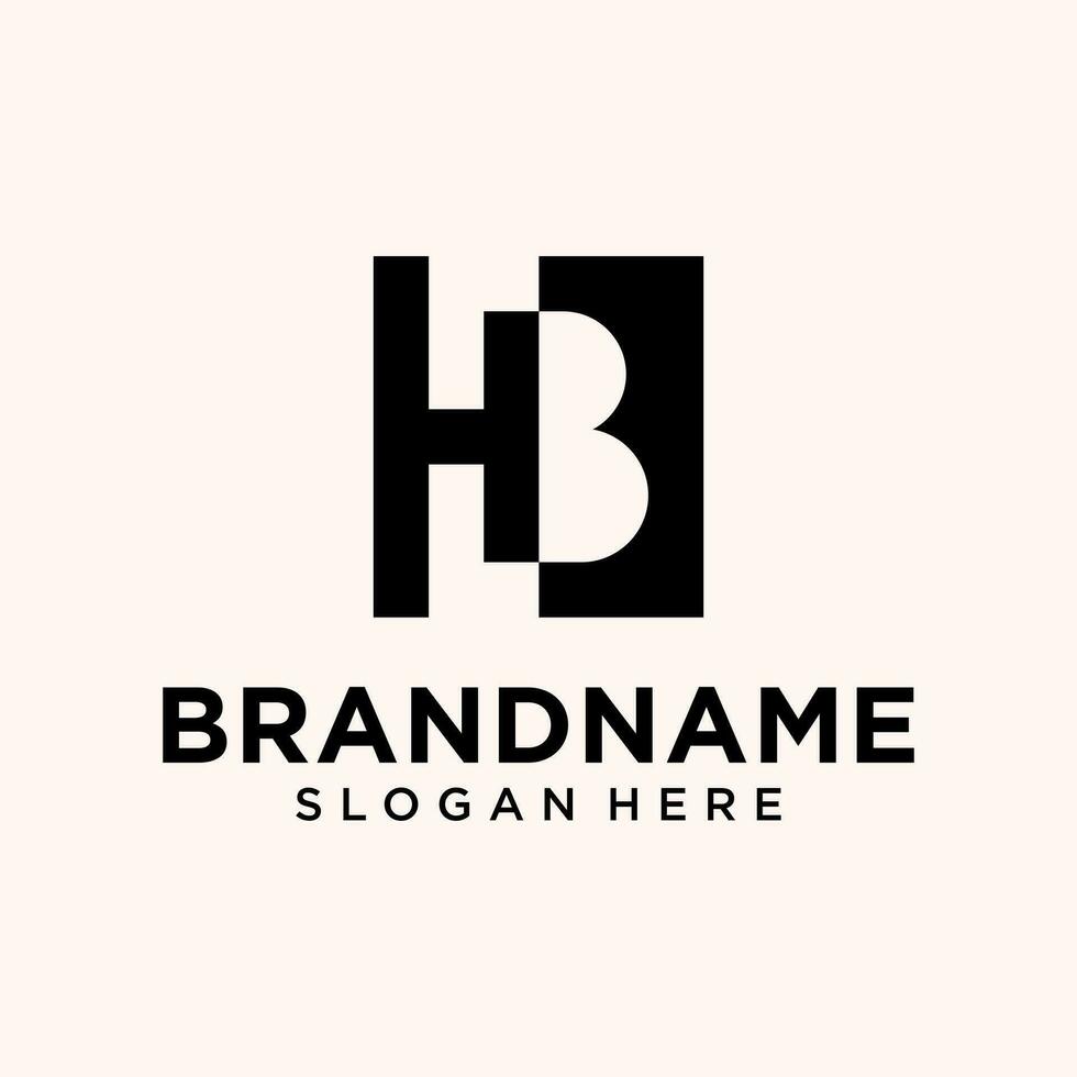 B and H letter industry logo design inspiration, Letter H an B logo