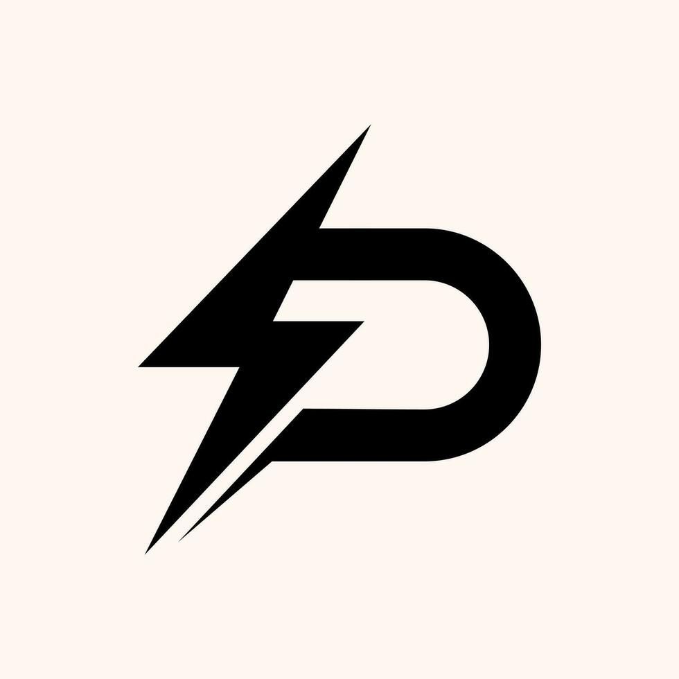 letter D and lightning logo design inspiration vector