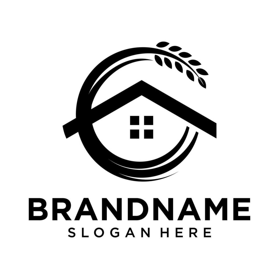 Nature house logo design inspirations vector