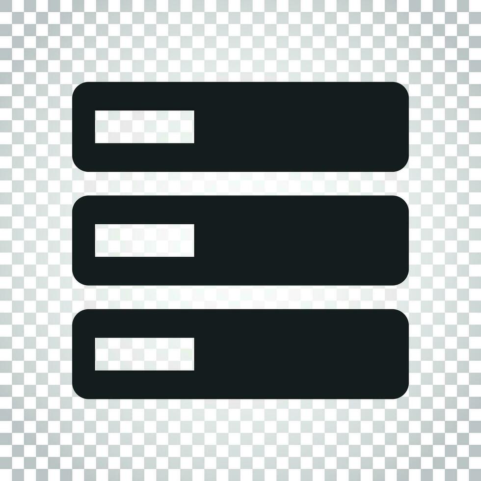 Database, server vector icon. Storage vector illustration. Simple business concept pictogram on isolated background.