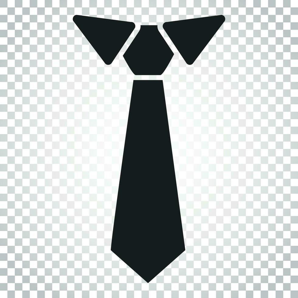 Tie flat icon. Necktie vector illustration. Simple business concept pictogram on isolated background.