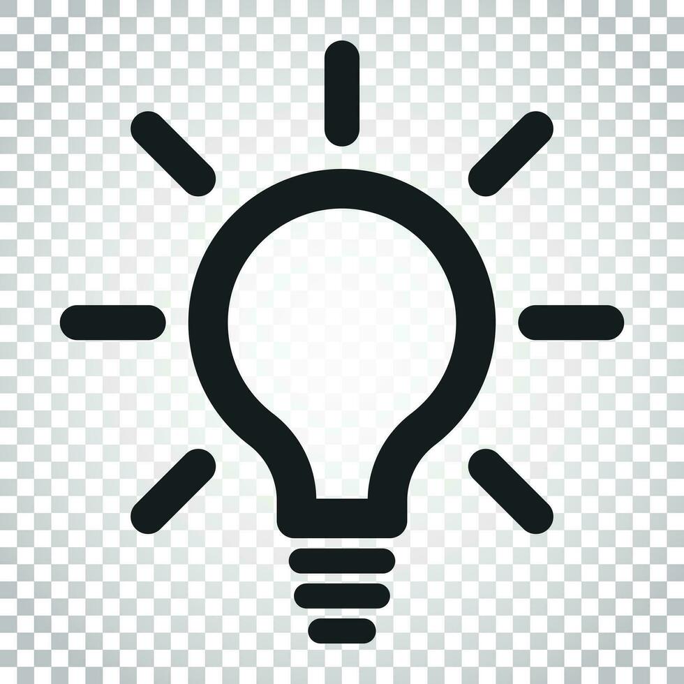 Light bulb line icon vector. Electric lamp in flat style. Idea sign, solution, thinking concept. Simple business concept pictogram on isolated background. vector