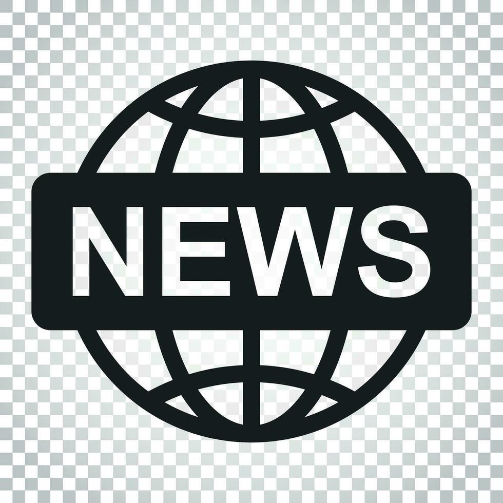 World news flat vector icon. News symbol logo illustration. Business concept simple flat pictogram on isolated background.