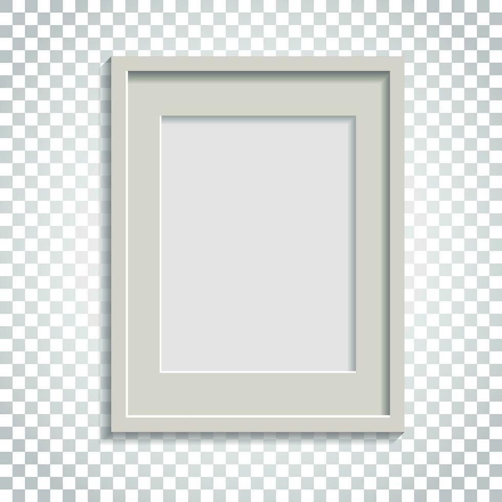 Realistic photo frame on isolated background. Pictures frame vector illustration. Simple business concept pictogram.