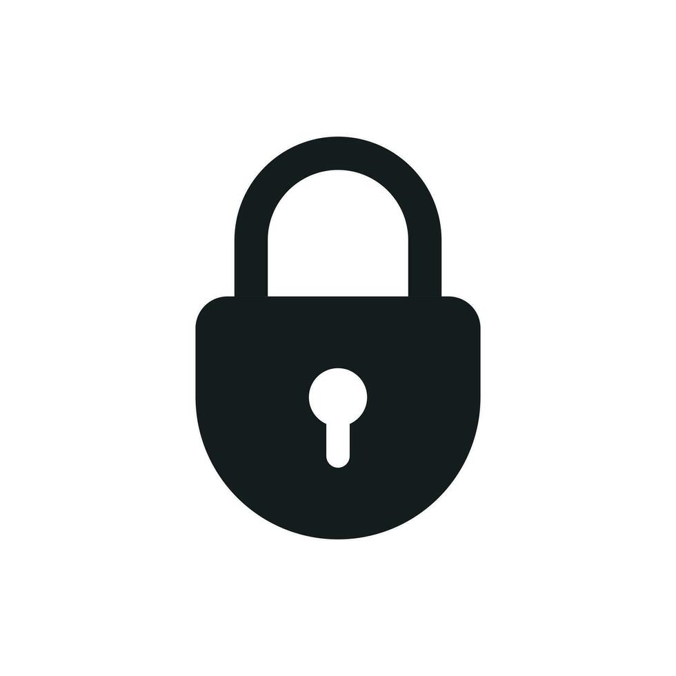 Lock sign vector icon. Padlock locker illustration. Business concept simple flat pictogram on white background.