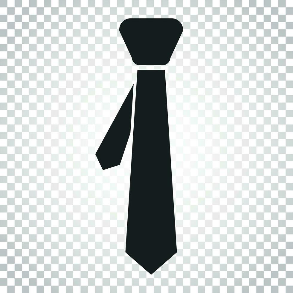 Tie flat icon. Necktie vector illustration. Simple business concept pictogram on isolated background.