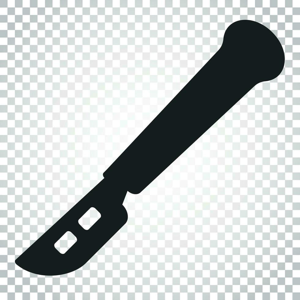 Medical scalpel vector icon. Hospital surgery knife sign illustration. Business concept simple flat pictogram on isolated background.