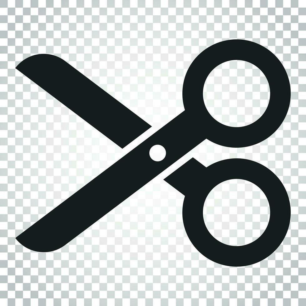 Scissors flat icon. Scissor vector illustration. Simple business concept pictogram on isolated background.