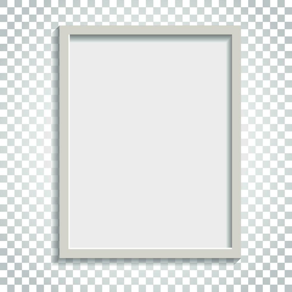 Realistic photo frame on isolated background. Pictures frame vector illustration. Simple business concept pictogram.