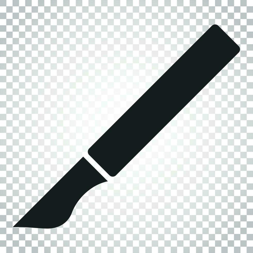 Medical scalpel vector icon. Hospital surgery knife sign illustration. Business concept simple flat pictogram on isolated background.