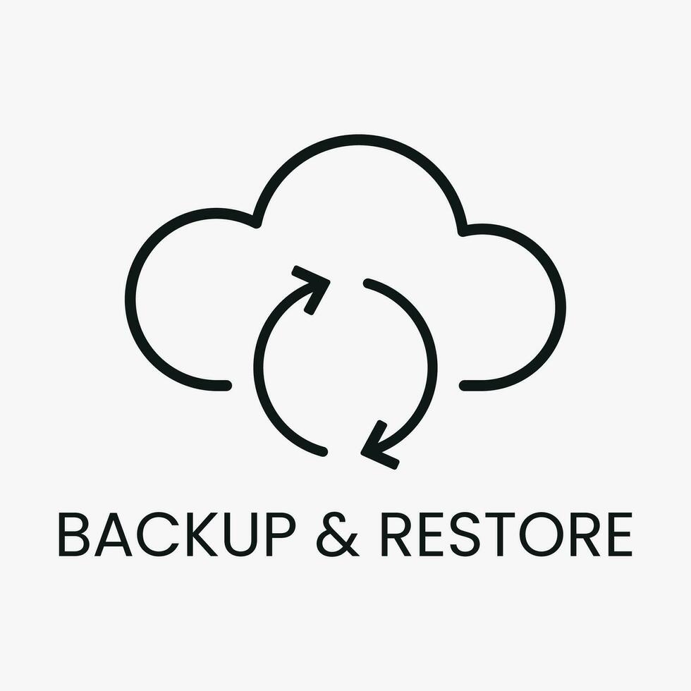 vector icon backup and restore, cloud, web, internet. app