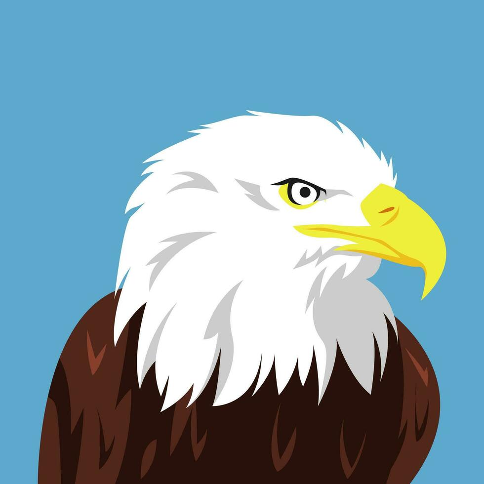 avatar of eagle face side view. vector illustration.
