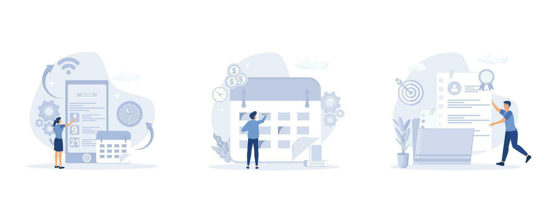 Schedule management. Business and organization concept. flat modern vector illustration