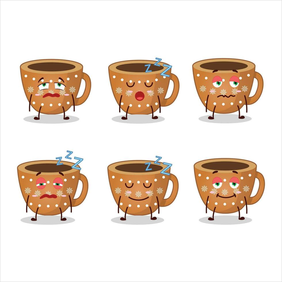 Cartoon character of coffee cookies with sleepy expression vector