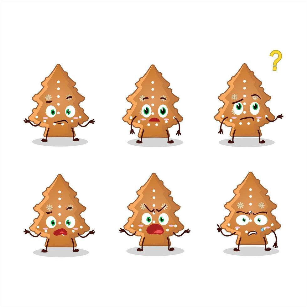 Cartoon character of cookies tree with what expression vector