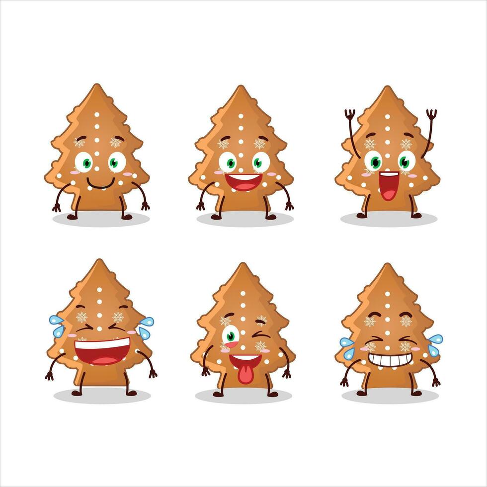Cartoon character of cookies tree with smile expression vector