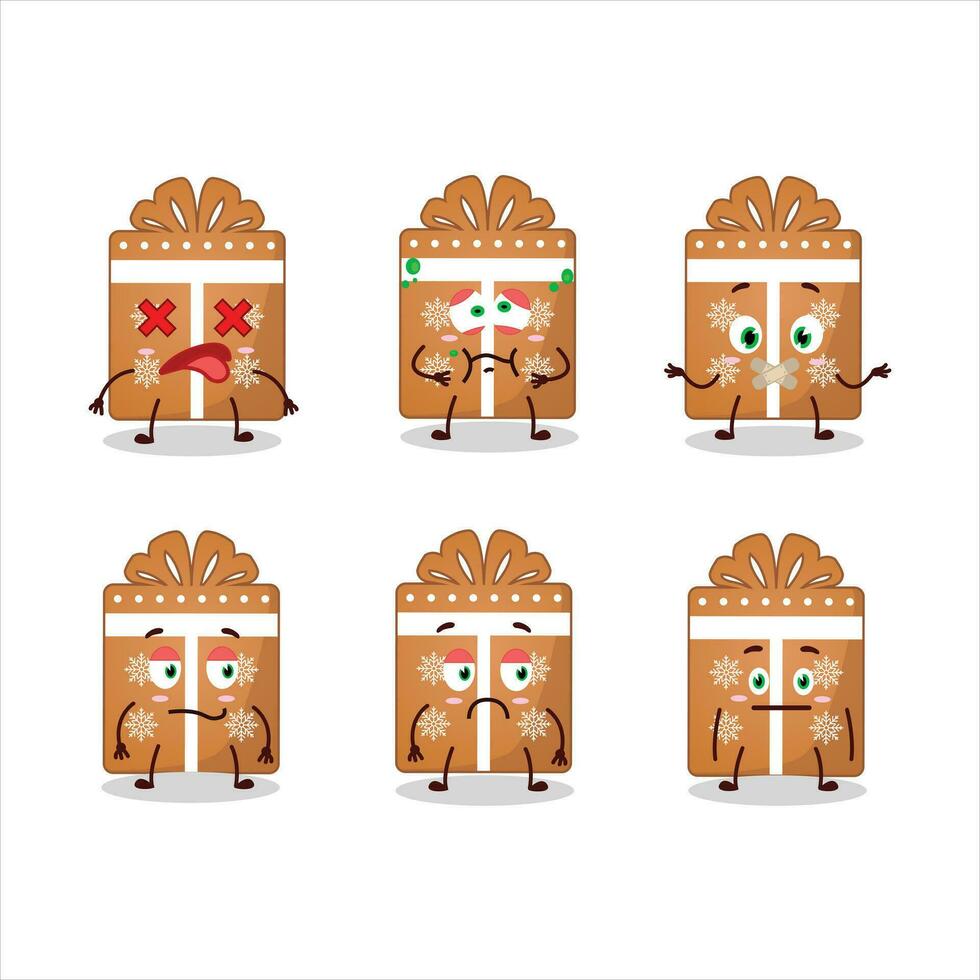 Gift cookies cartoon character with nope expression vector