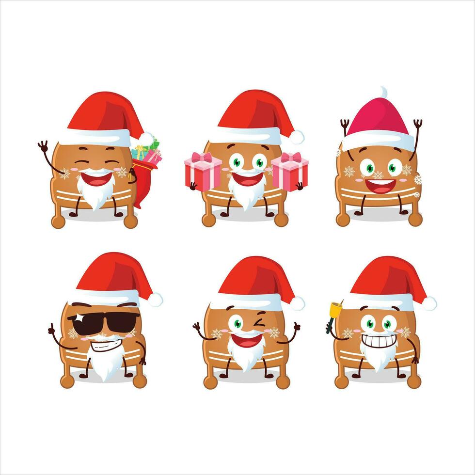 Santa Claus emoticons with christmas hat cookies cartoon character vector